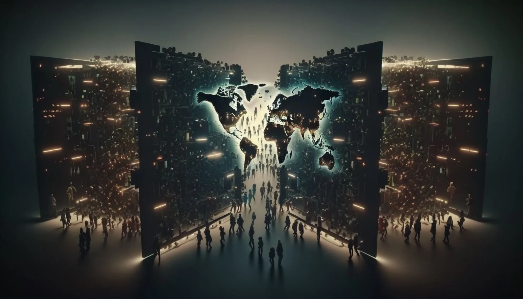 imagen conceptual de una computadora cuántica humana