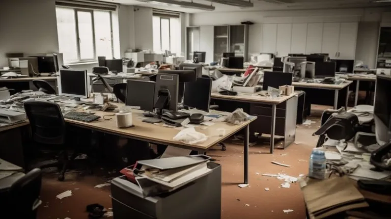 Foto de una agencia de marketing abandonada