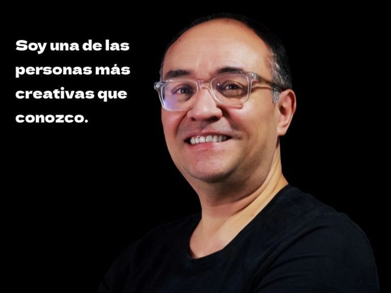 foto de rafael lizárraga con la frase soy la persona mas creativa que conozco. Para aprender a no quedarse con la primera impresión