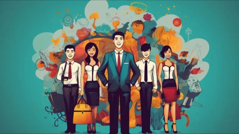 imagen conceptual del equipo de marketing y su estrategia