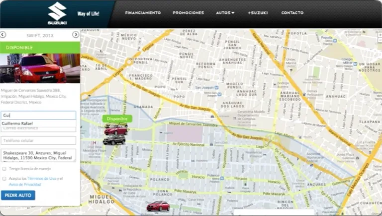 interfaz de Instant Drive innovación en prueba de manejo automotriz
