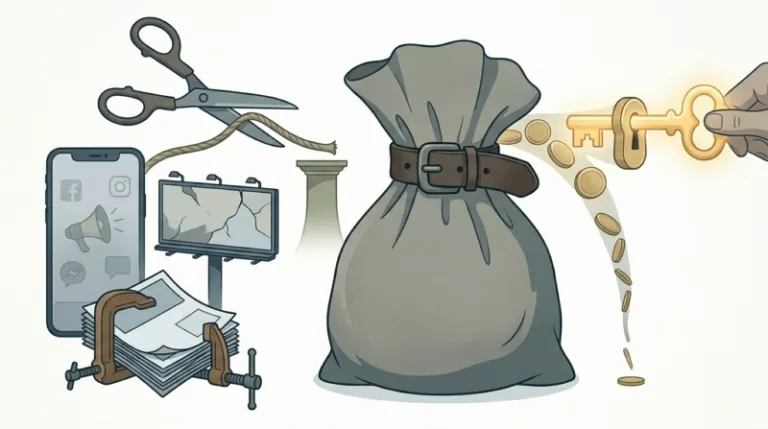 imagen conceptual del recorte del presupuesto de marketing